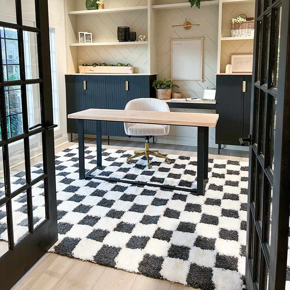
                      
                        Atira Black & White Checkered Area Rug
                      
                    