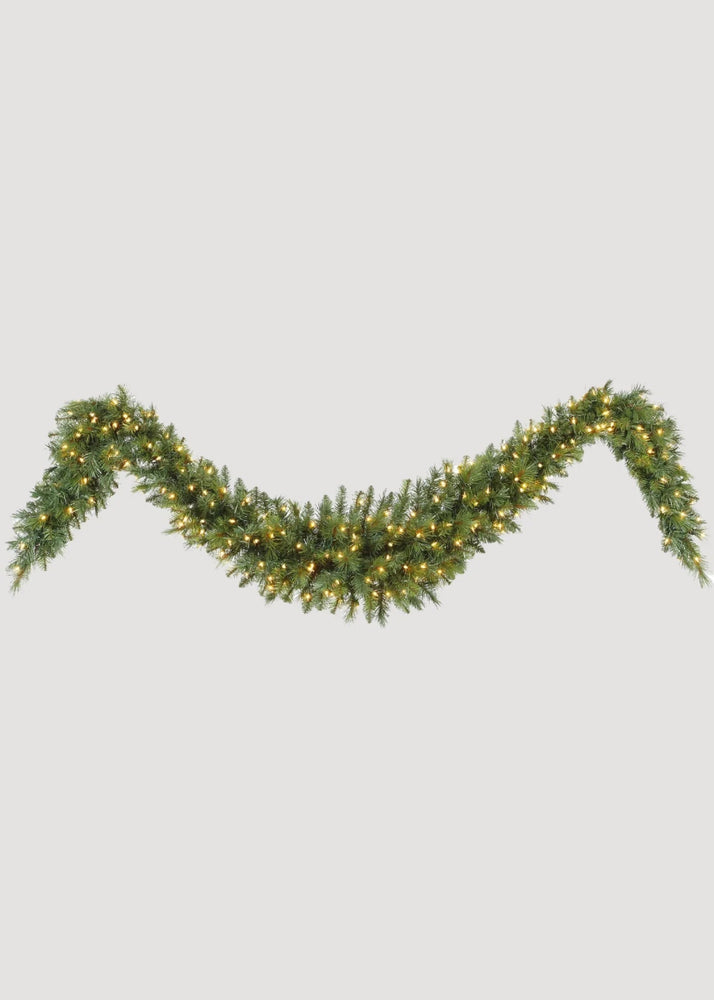 Afloral Faux Douglas Fir Pre - Lit Holiday Garland Swag - 108" - lily & onyx