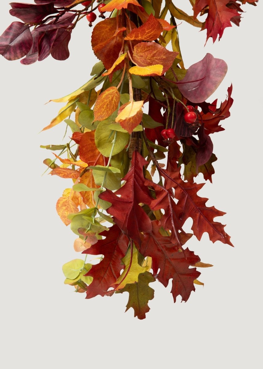 Afloral Faux Eucalyptus Garland in Mixed Fall Hues - 78.5