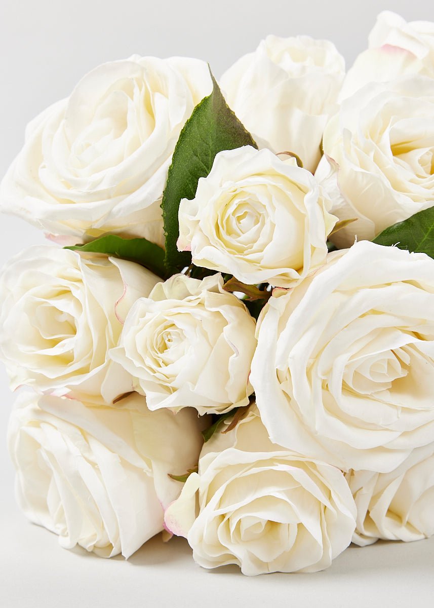 Afloral Faux - Ever Rose Bouquet in Cream White - 12" - lily & onyx