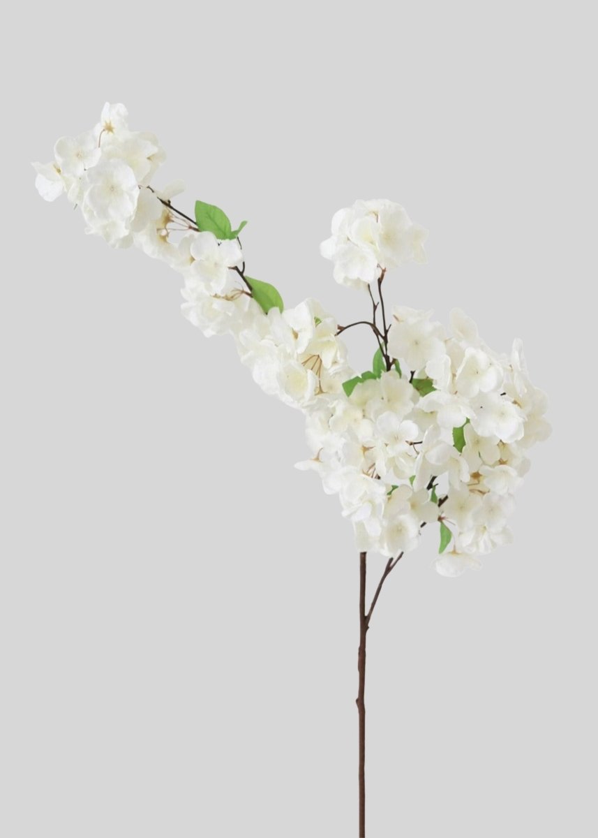 Afloral Faux Flowers Cherry Blossom Stem in Cream White - 44" - lily & onyx
