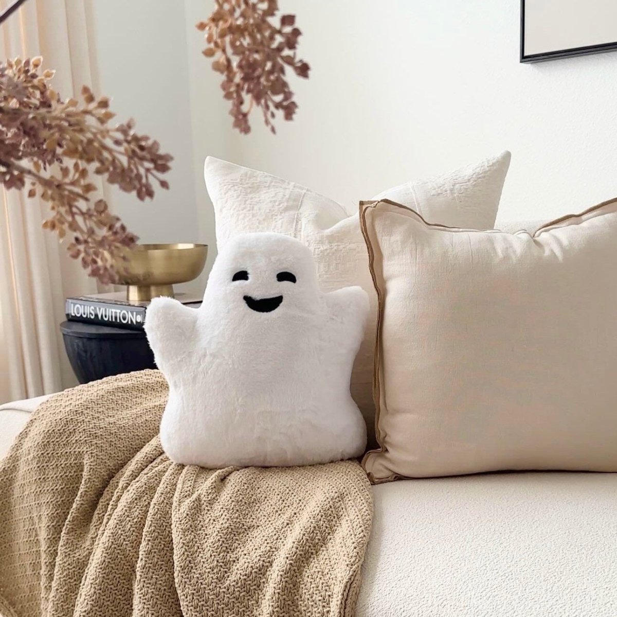 Busa Designs Faux Fur Ghost Pillow - lily & onyx