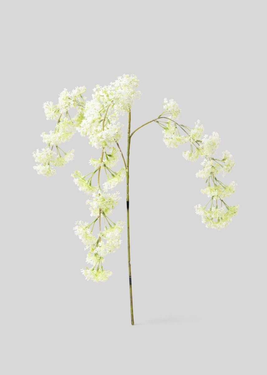 Afloral Faux Laurel Hanging Flower Branch in White - 30