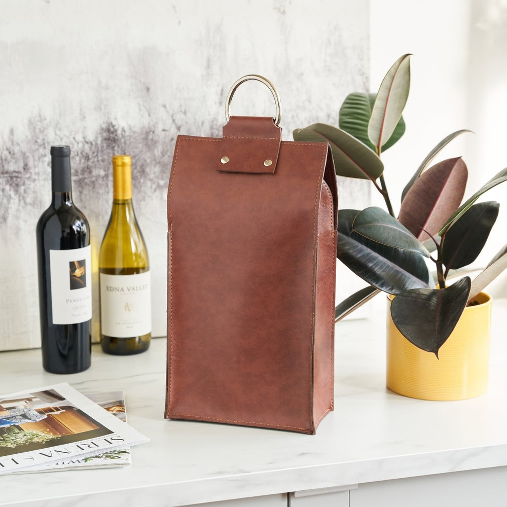 Viski Faux Leather Double - Bottle Wine Tote - lily & onyx
