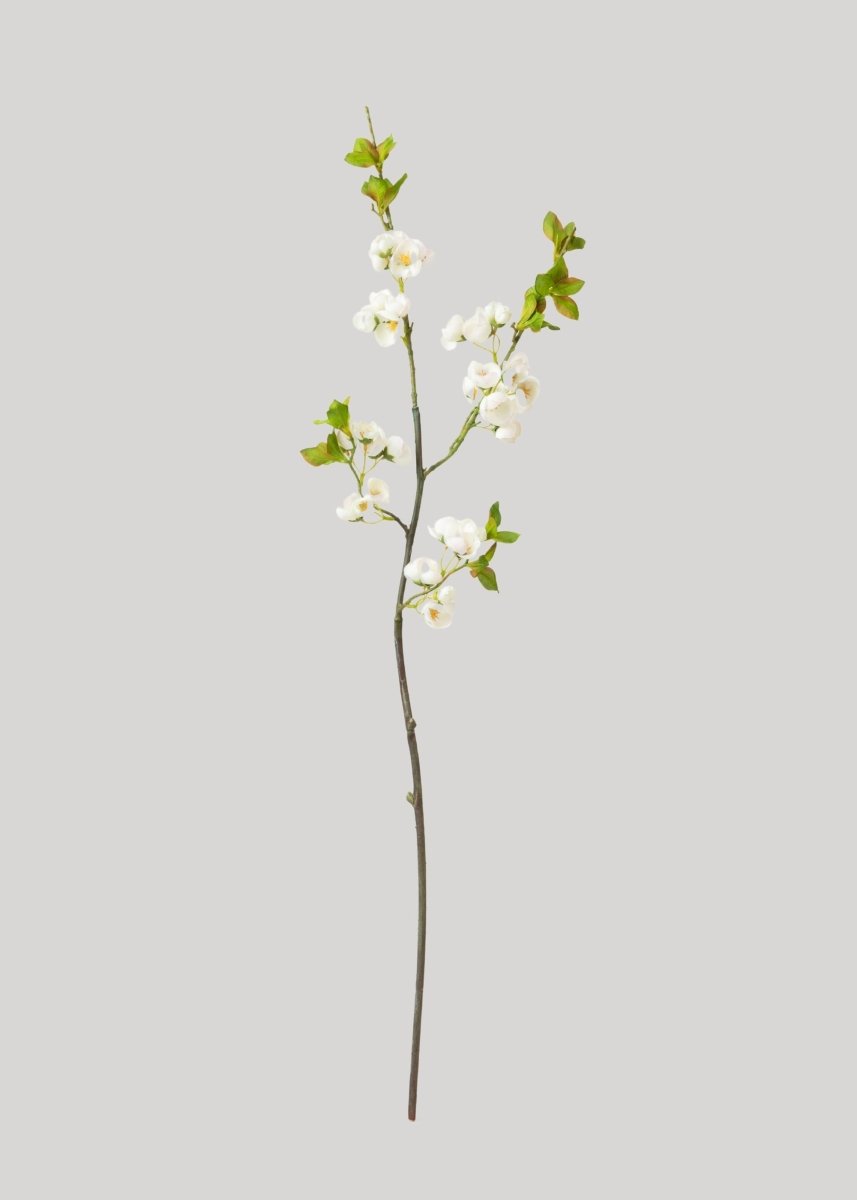 Afloral Faux Plum Blossom Flower Branch in White - 24