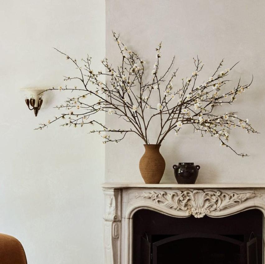 
                      
                        Afloral Faux Quince Blossom Branch in Cream, 54" - lily & onyx
                      
                    