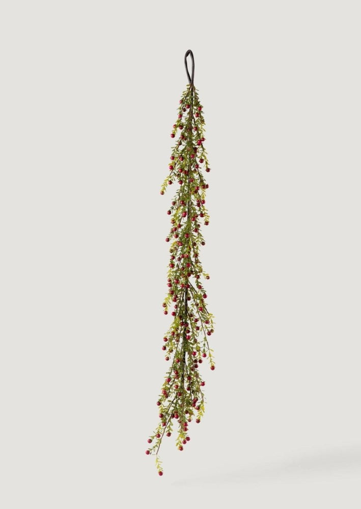 
                      
                        Afloral Faux Red Cranberry and Leaf Christmas Garland - 48" - lily & onyx
                      
                    