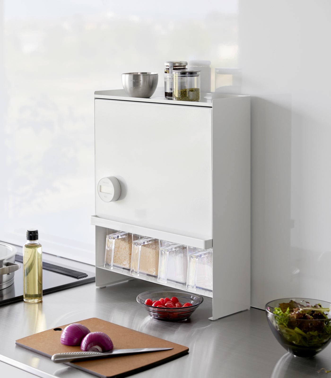 Concealable Steel Spice Rack