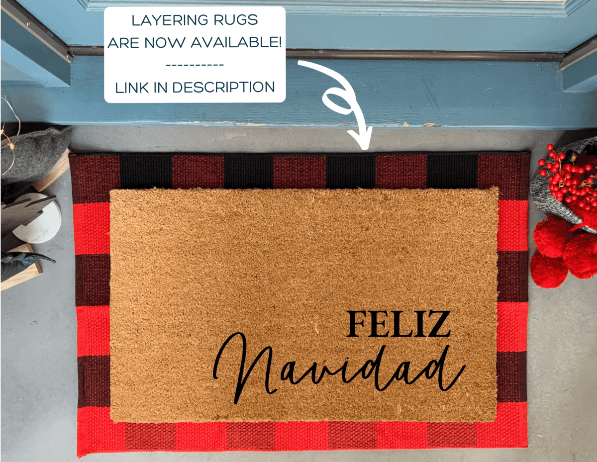 Nickel Designs Custom Doormats Feliz Navidad Christmas Doormat