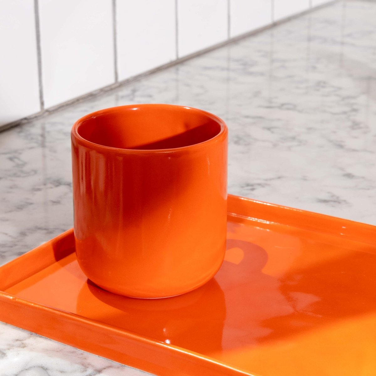 Felt+Fat Ceramic Tumbler in Persimmon