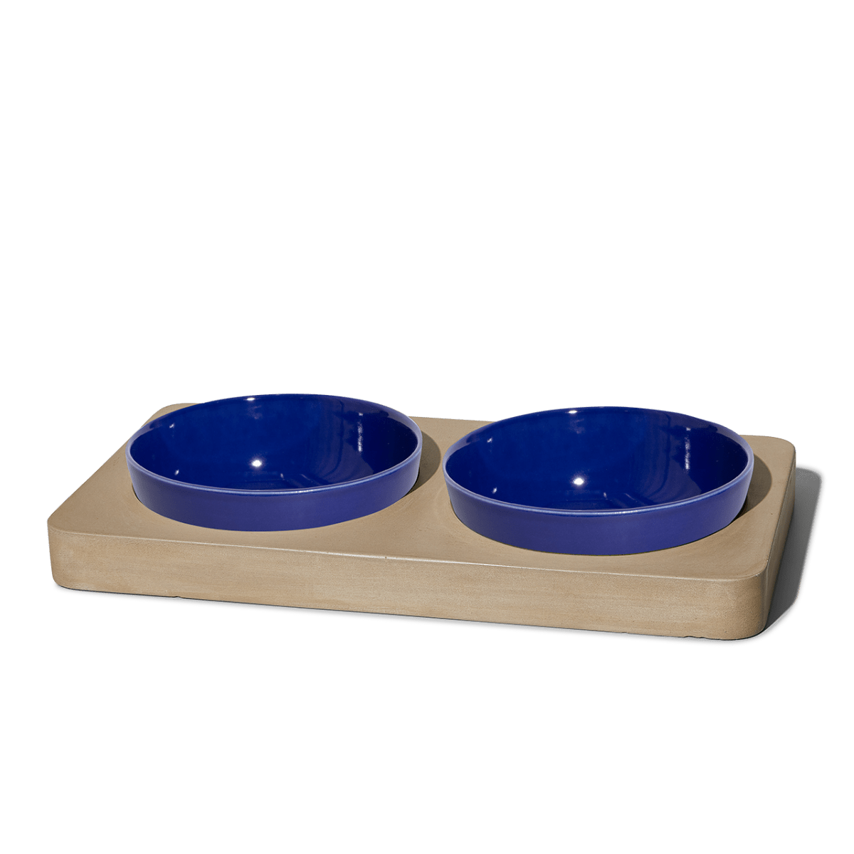 Felt+Fat Large Pet Feeder Bowl Set in Azul