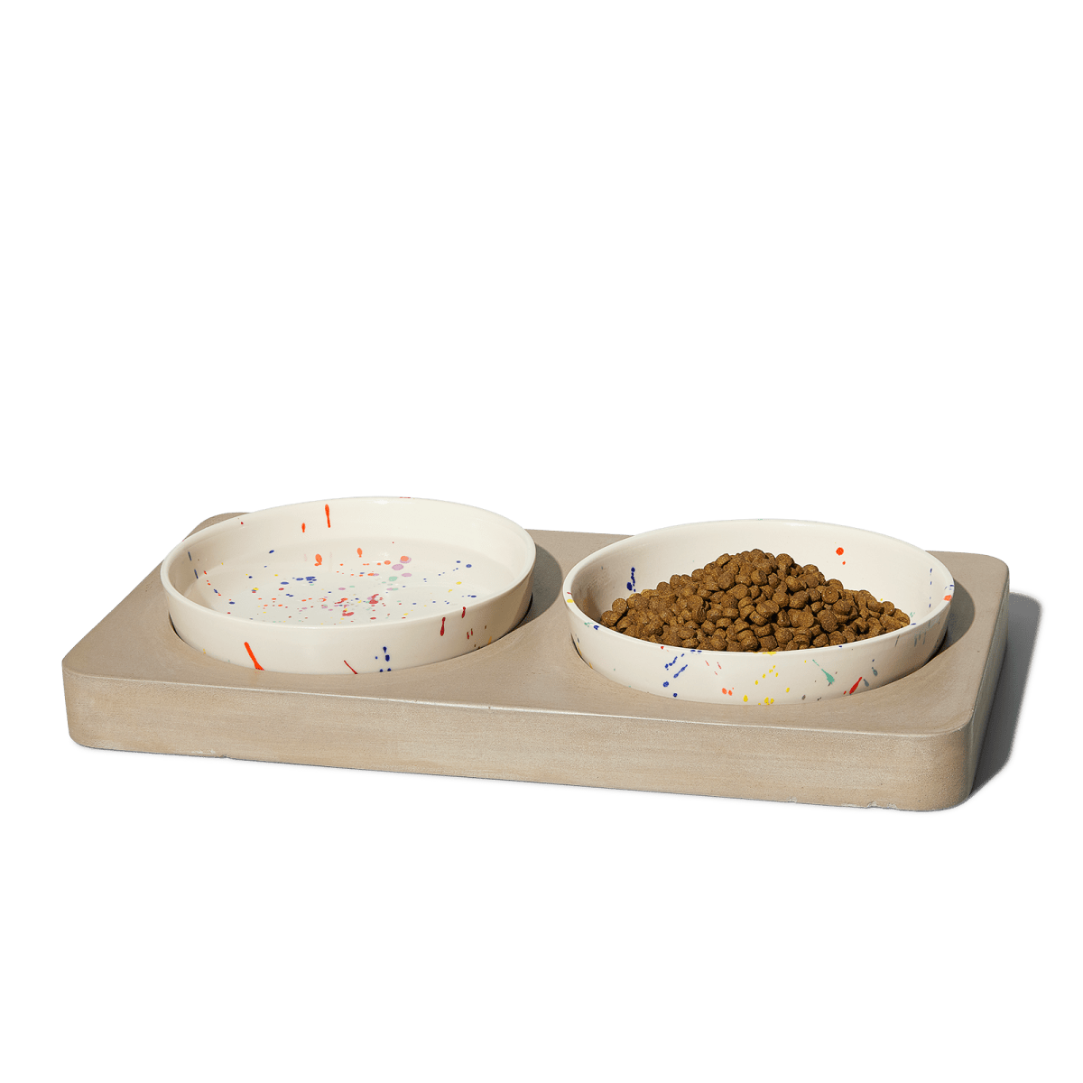 Felt+Fat Large Pet Feeder Bowl Set in Confetti