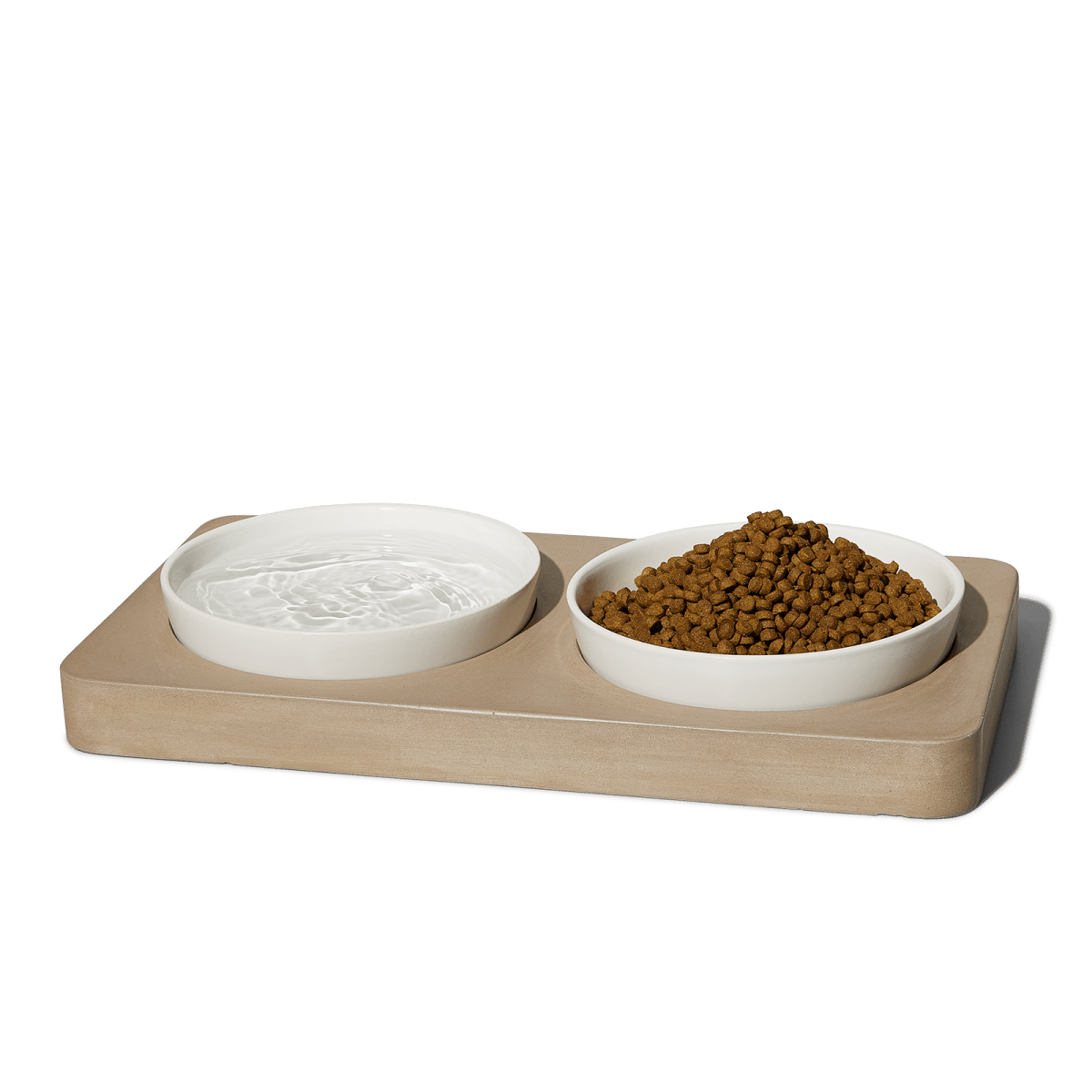 Felt+Fat Large Pet Feeder Bowl Set in Milk