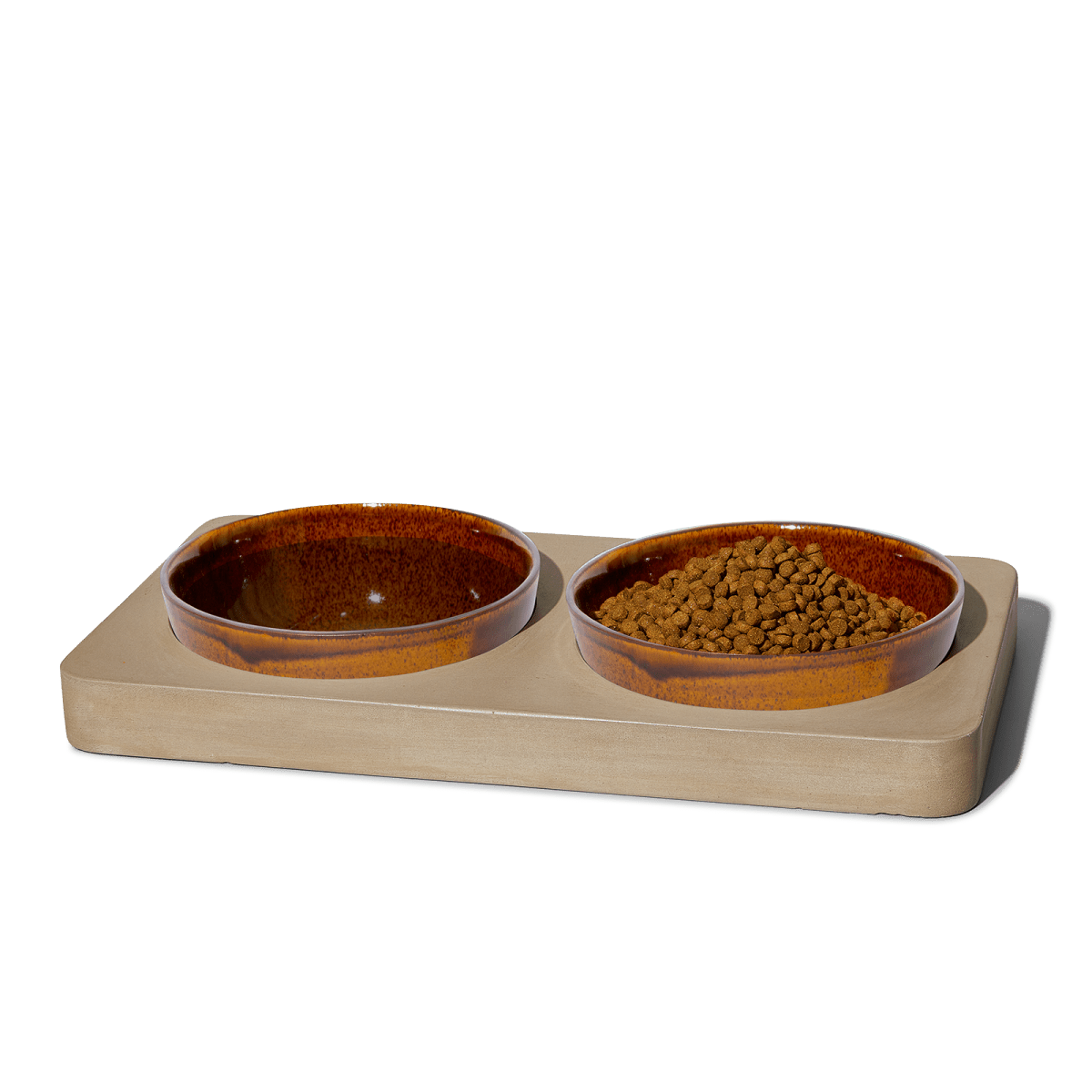 Felt+Fat Large Pet Feeder Bowl Set in Tenmoku