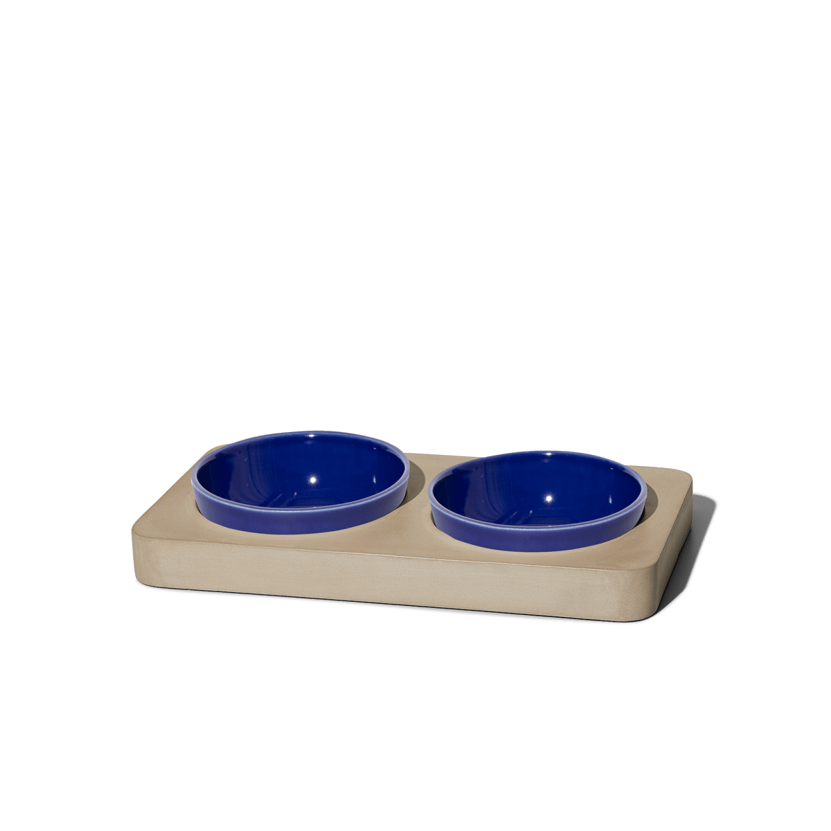 Felt+Fat Small Pet Feeder Bowl Set in Azul