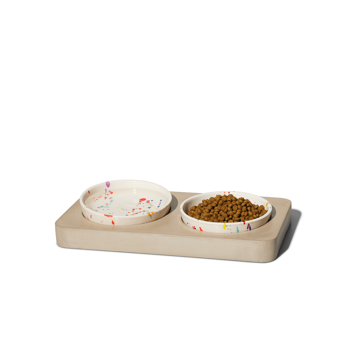 Felt+Fat Small Pet Feeder Bowl Set in Confetti