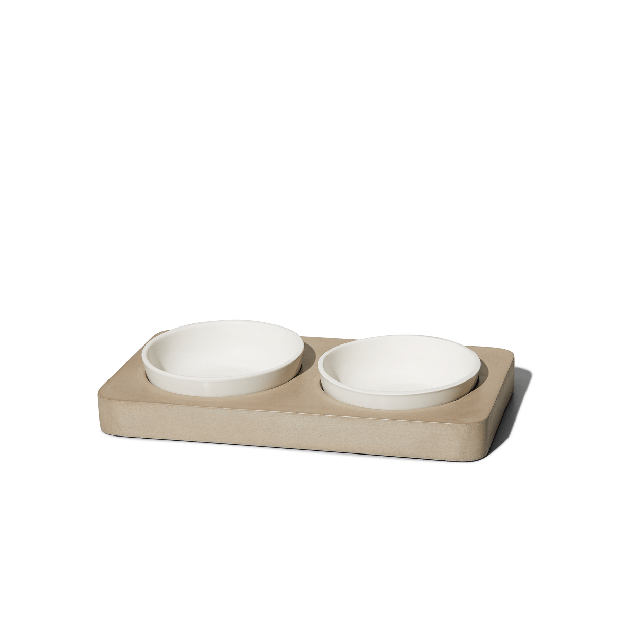 Felt+Fat Small Pet Feeder Bowl Set in Milk