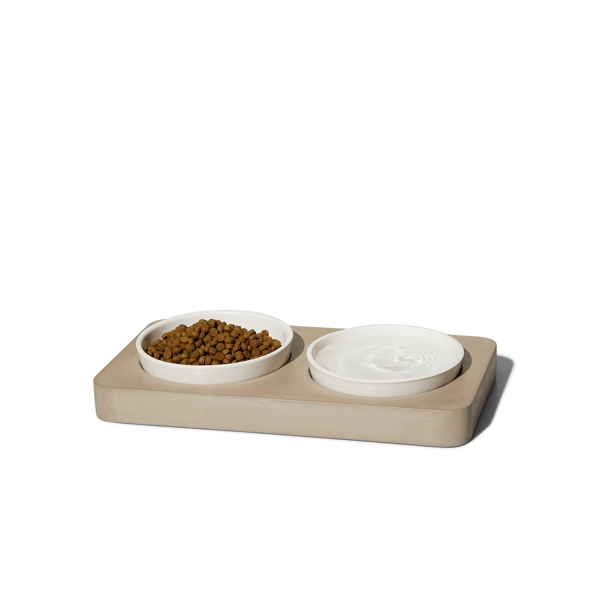 Felt+Fat Small Pet Feeder Bowl Set in Milk