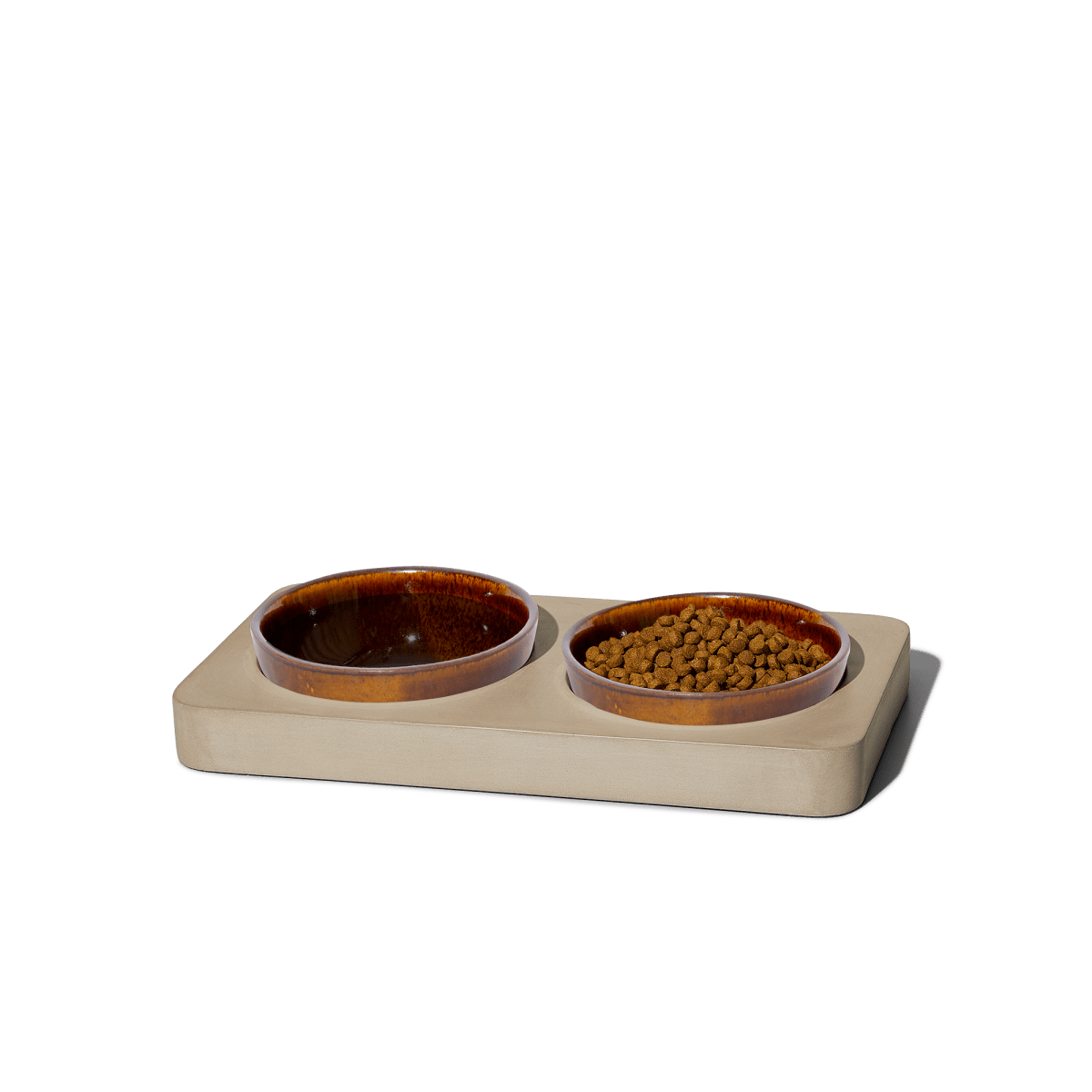 Felt+Fat Small Pet Feeder Bowl Set in Tenmoku