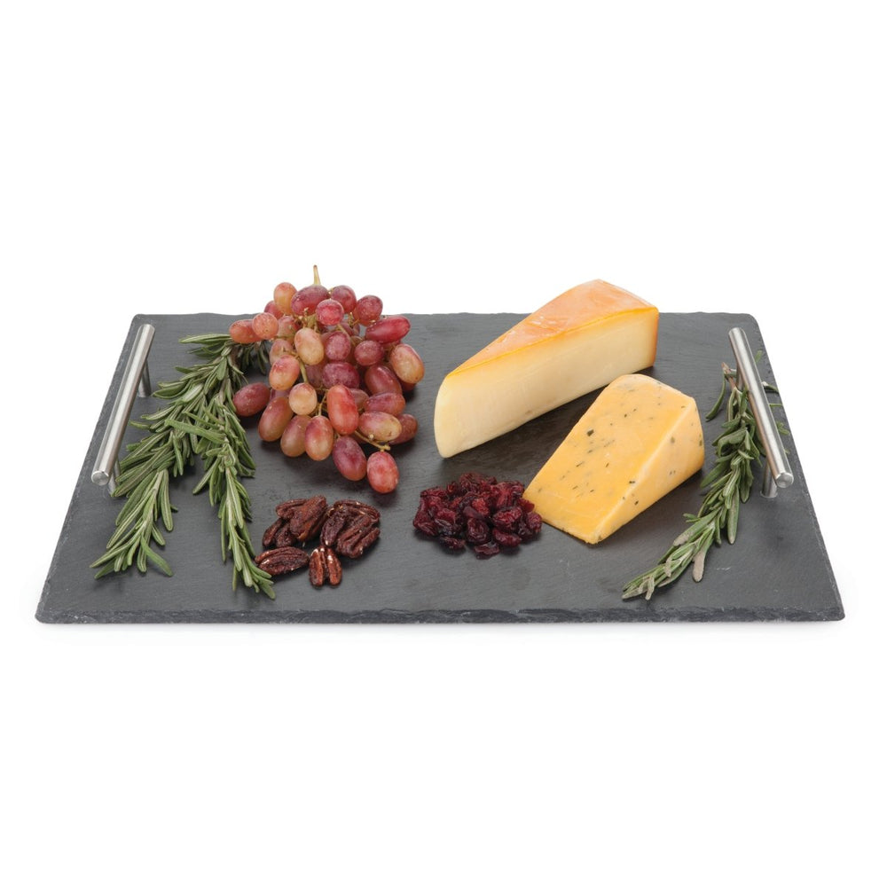 True Fete Slate Cheeseboard with Stainless Steel Handles - lily & onyx