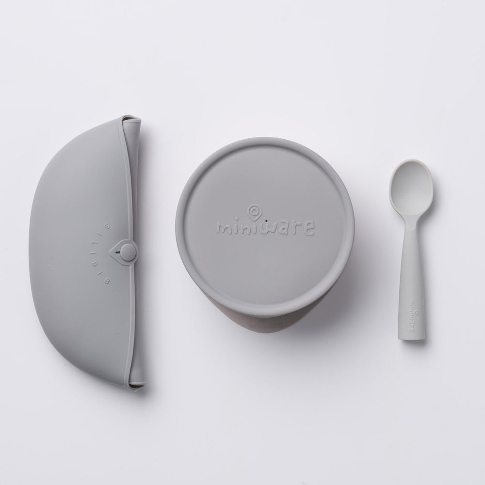 
                      
                        Miniware First Bites Deluxe Self - Feeding Set - Dove Grey - lily & onyx
                      
                    