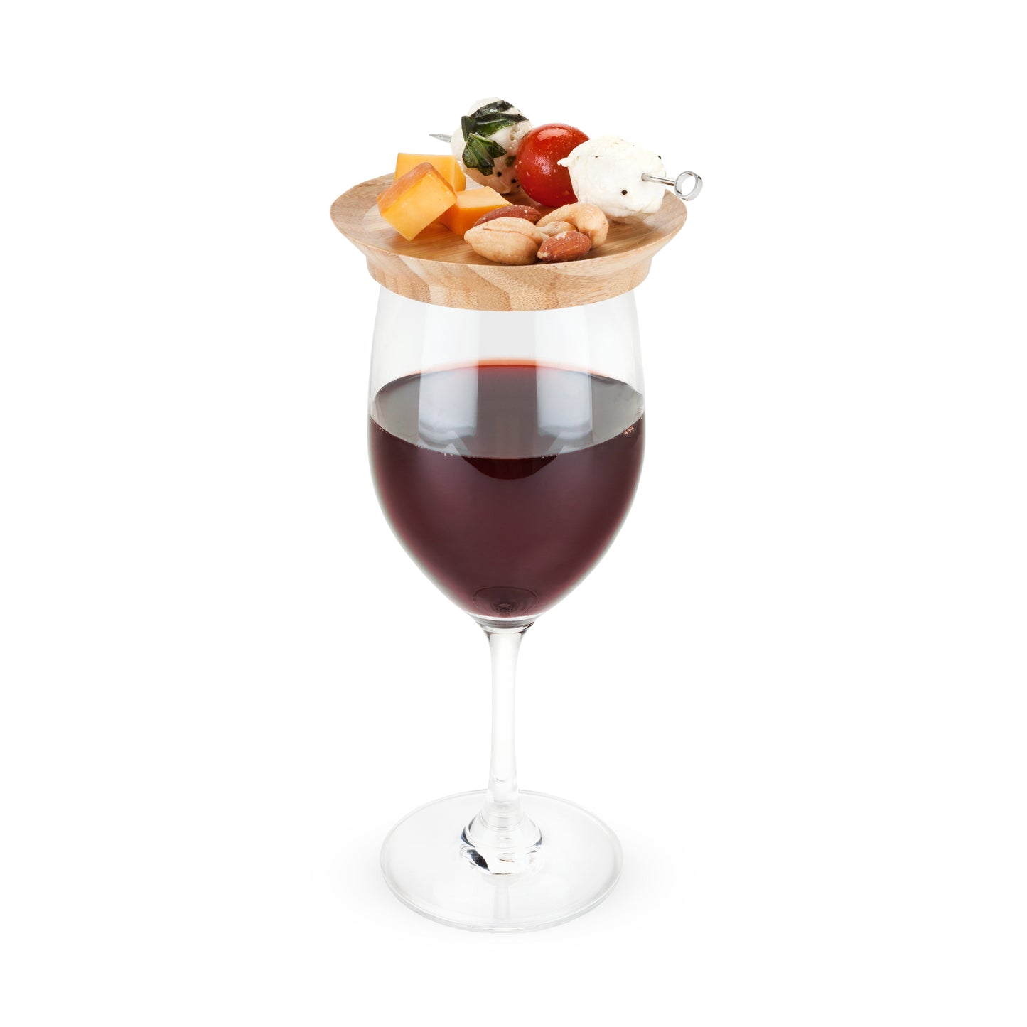 Natural Bamboo Appetizer Glass Topper Plates, Set of 4