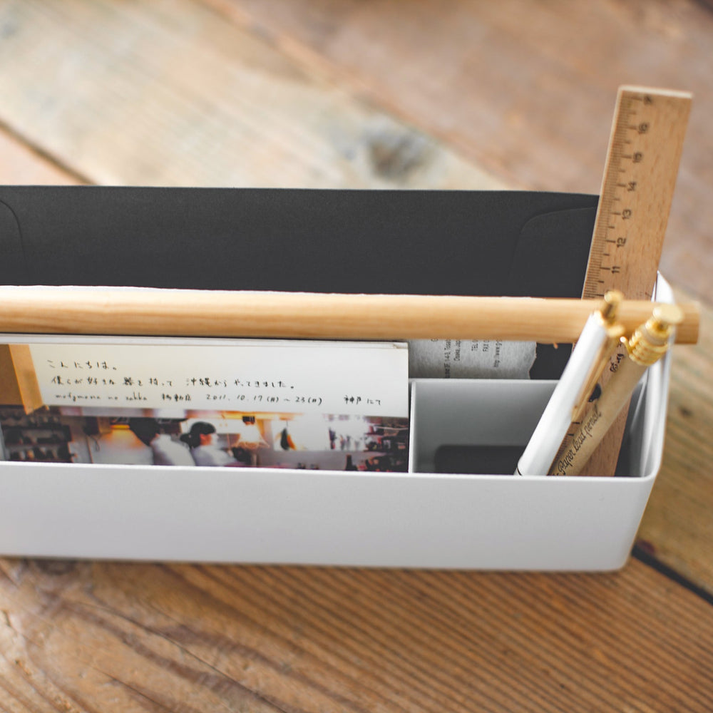 
                      
                        Steel Pen & Desk Organizer with Wood Handle, Large
                      
                    