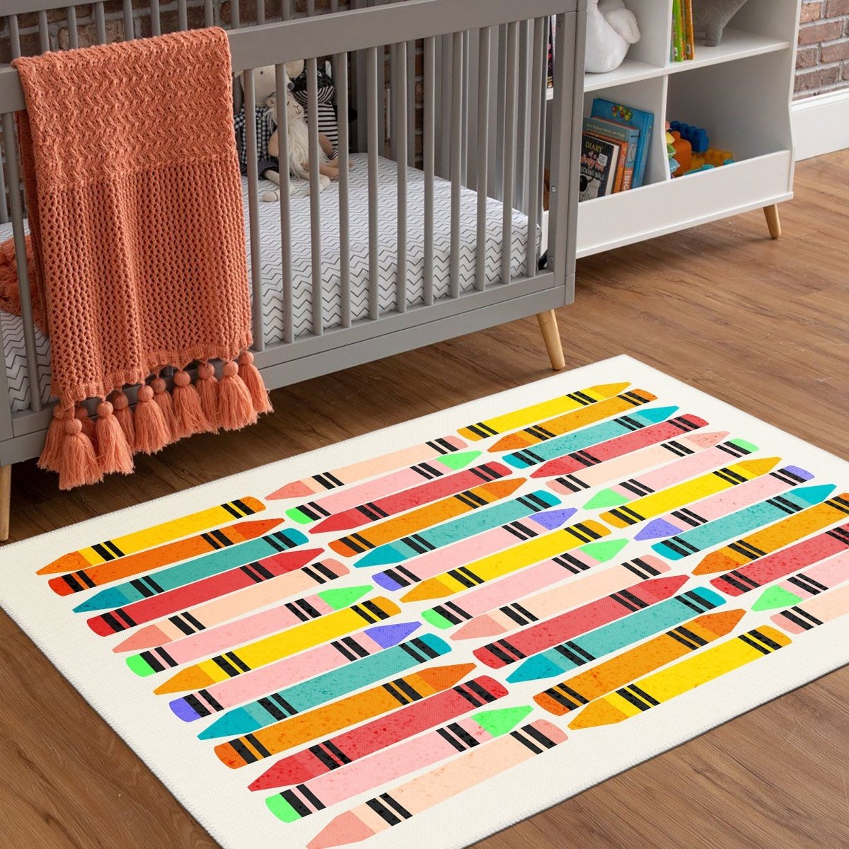 FLASHRUG Adler Washable Crayon Area Rug