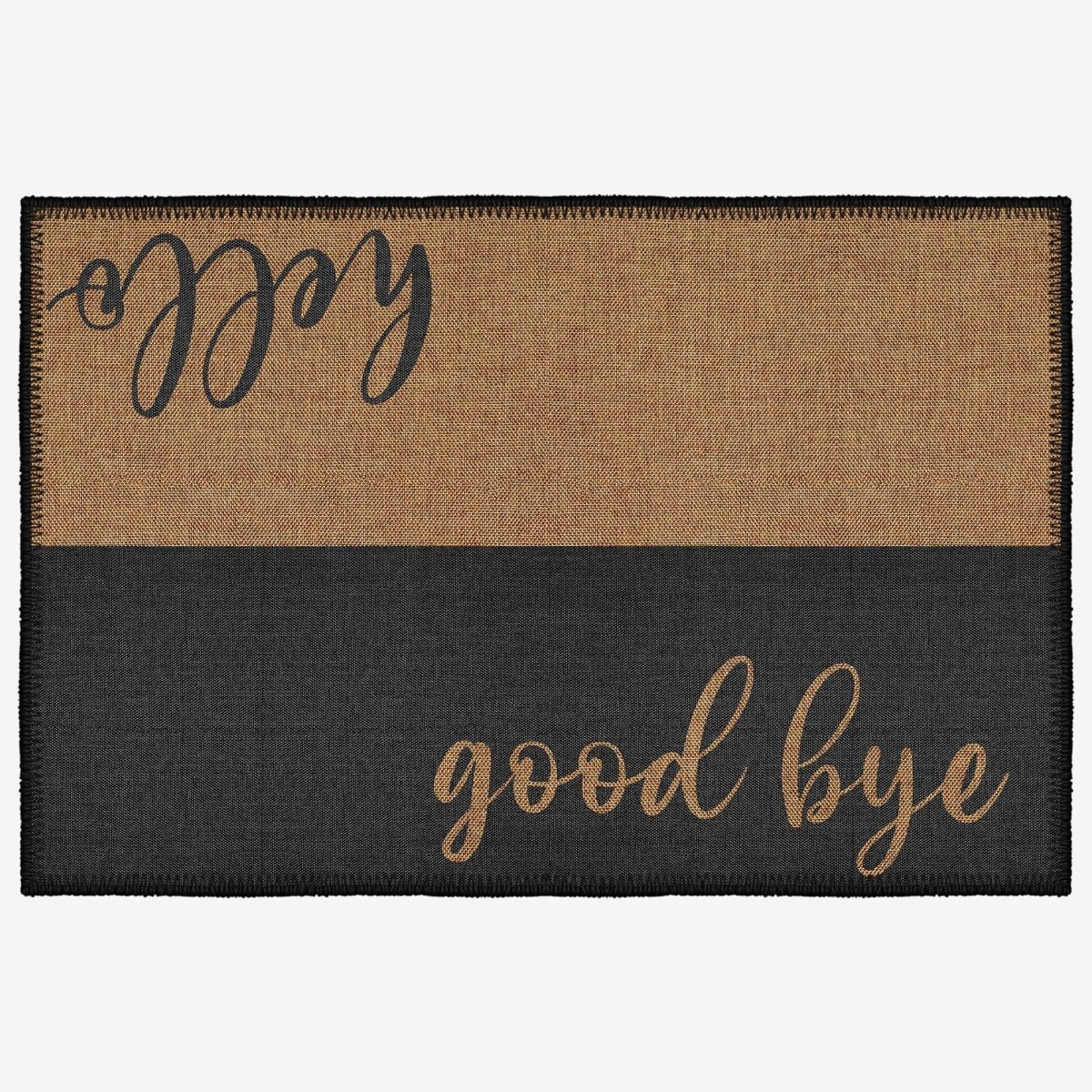 FLASHRUG Cameroon Washable Hello Goodbye Doormat