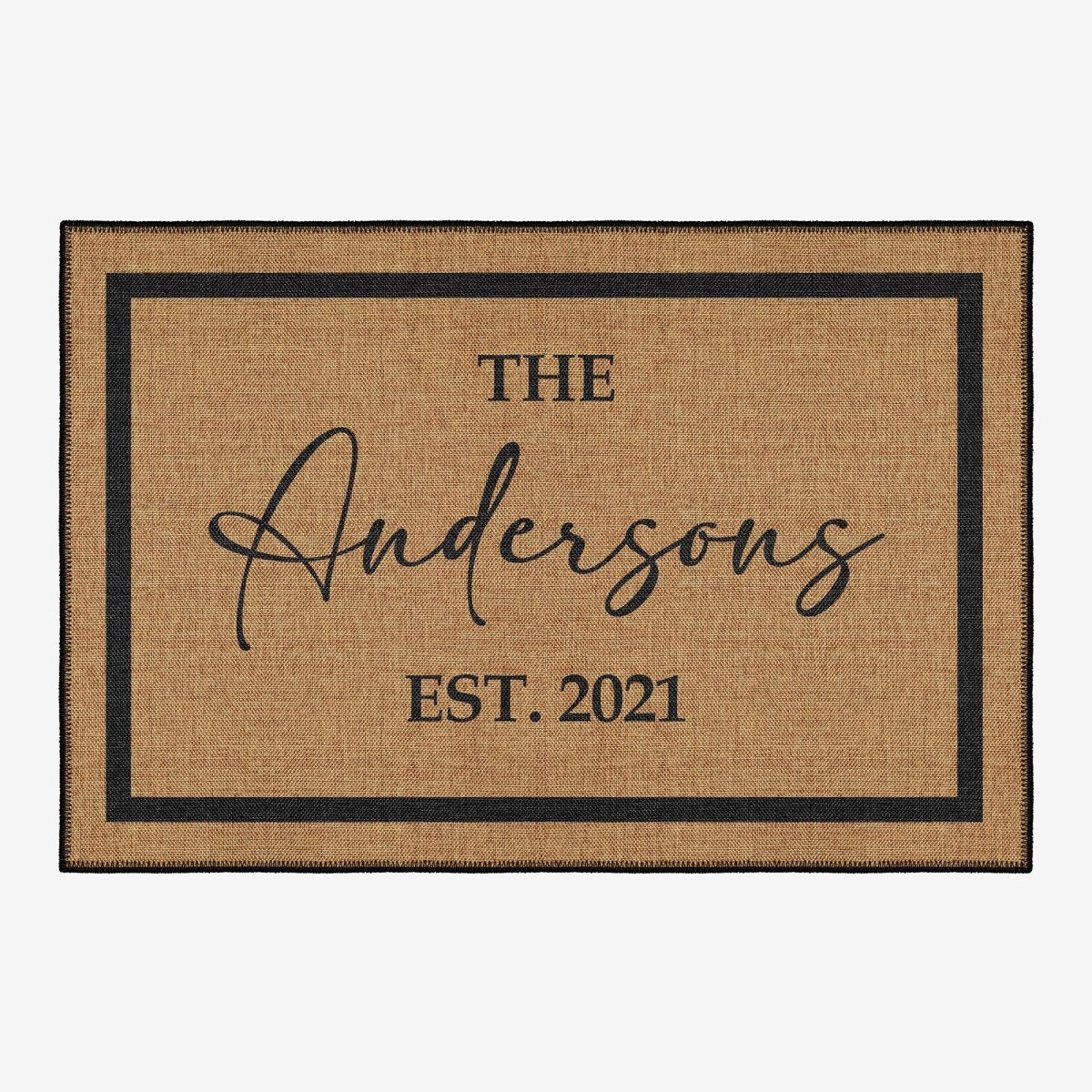 FLASHRUG Customizable Washable Family Name & Date Doormat