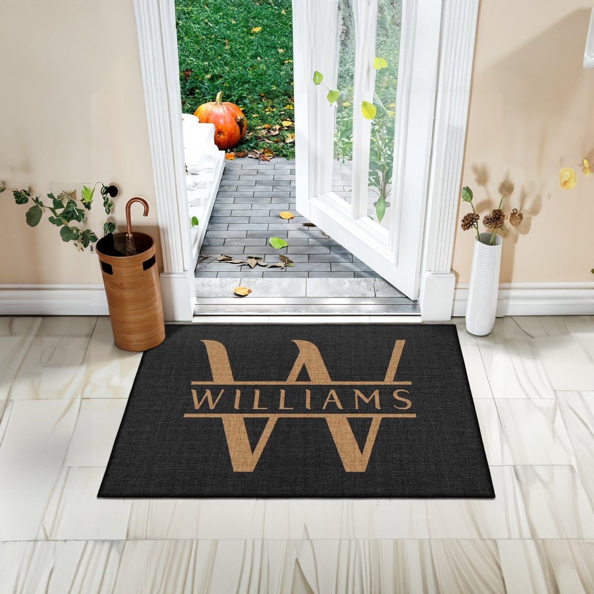 FLASHRUG Customizable Washable Monogram Name Doormat