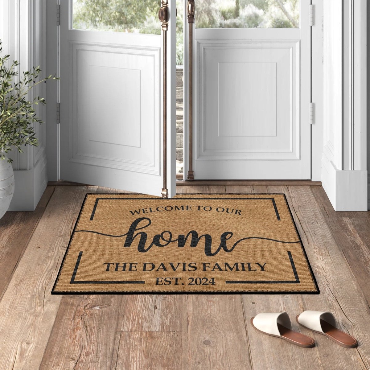 FLASHRUG Customizable Washable Welcome to Our Home Doormat