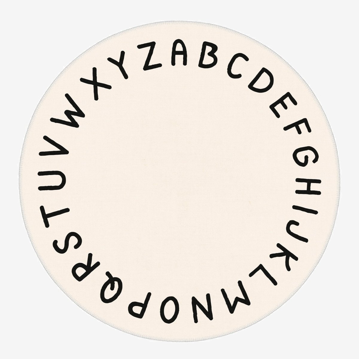FLASHRUG Hesse Washable Round Alphabet Rug