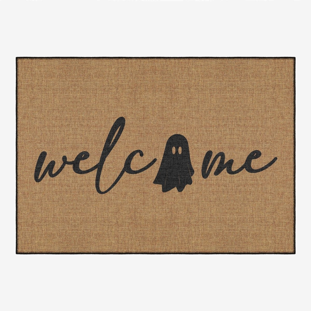 FLASHRUG Trove Washable Ghost Welcome Halloween Doormat