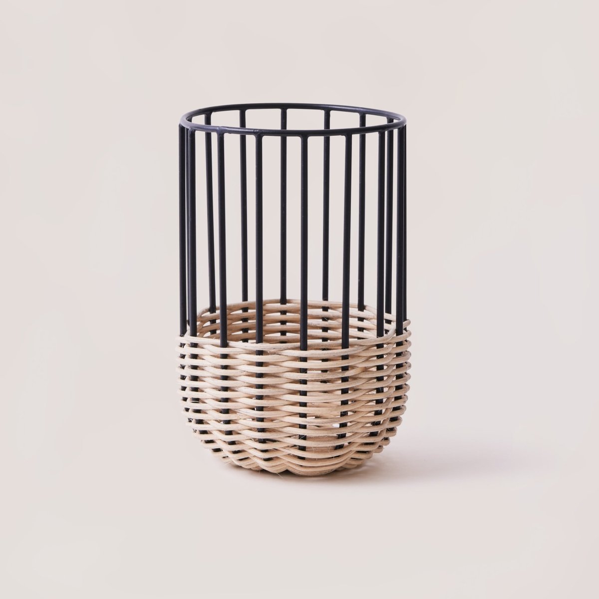 Fleck Cabo Rattan Utensil Holder | Natural Woven Kitchen Organizer
