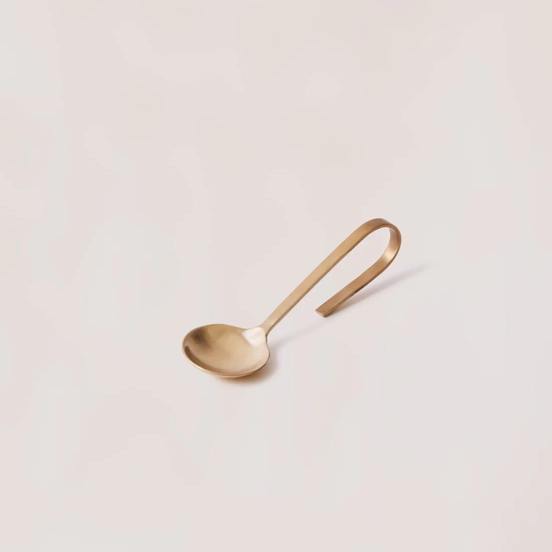 Fleck Loop Brass Serving Spoon | Artisan Condiment Spoon