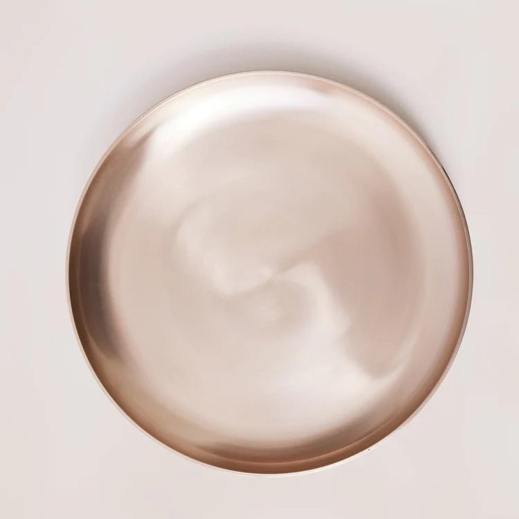 Fleck Luxe Kansa Bronze Dinner Plate, 10.4" | Traditional Indian Bronzeware