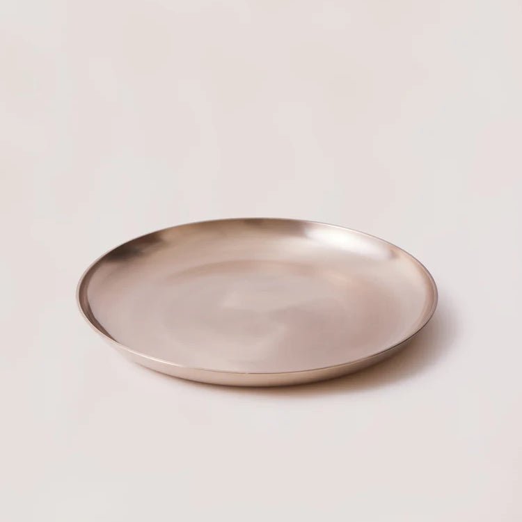 Fleck Luxe Kansa Bronze Dinner Plate, 10.4" | Traditional Indian Bronzeware