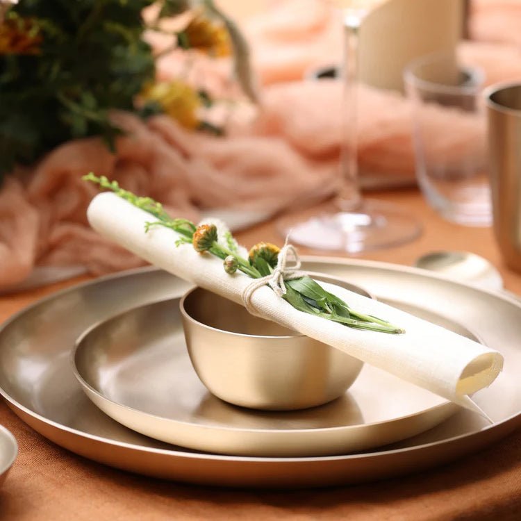 Fleck Luxe Kansa Bronze Serving Bowl | Traditional Indian Bronzeware