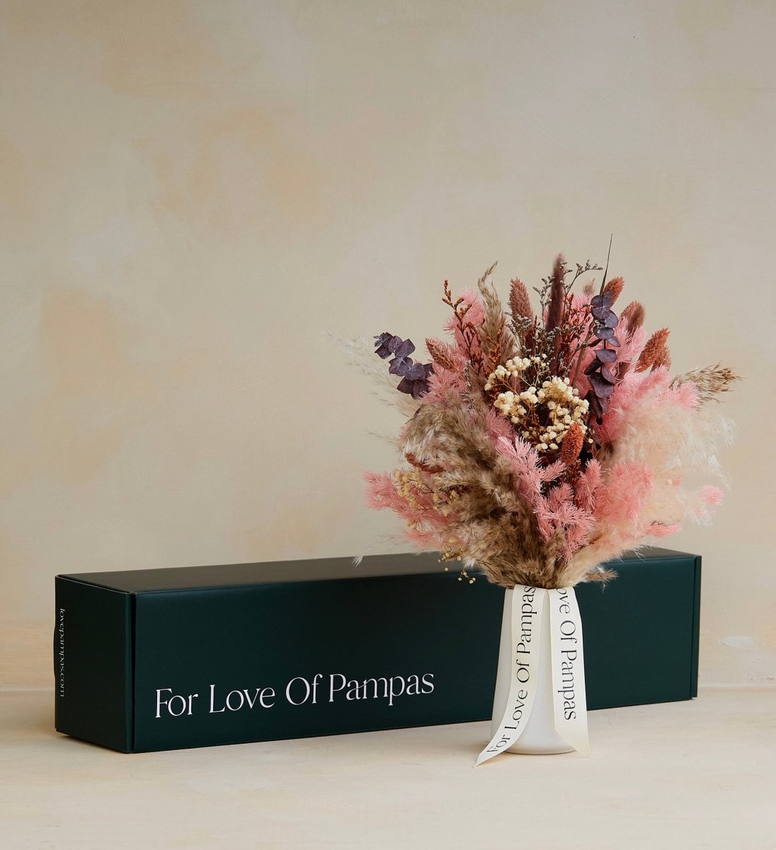 For Love Of Pampas Fleurs Rose Dried Bouquet - lily & onyx