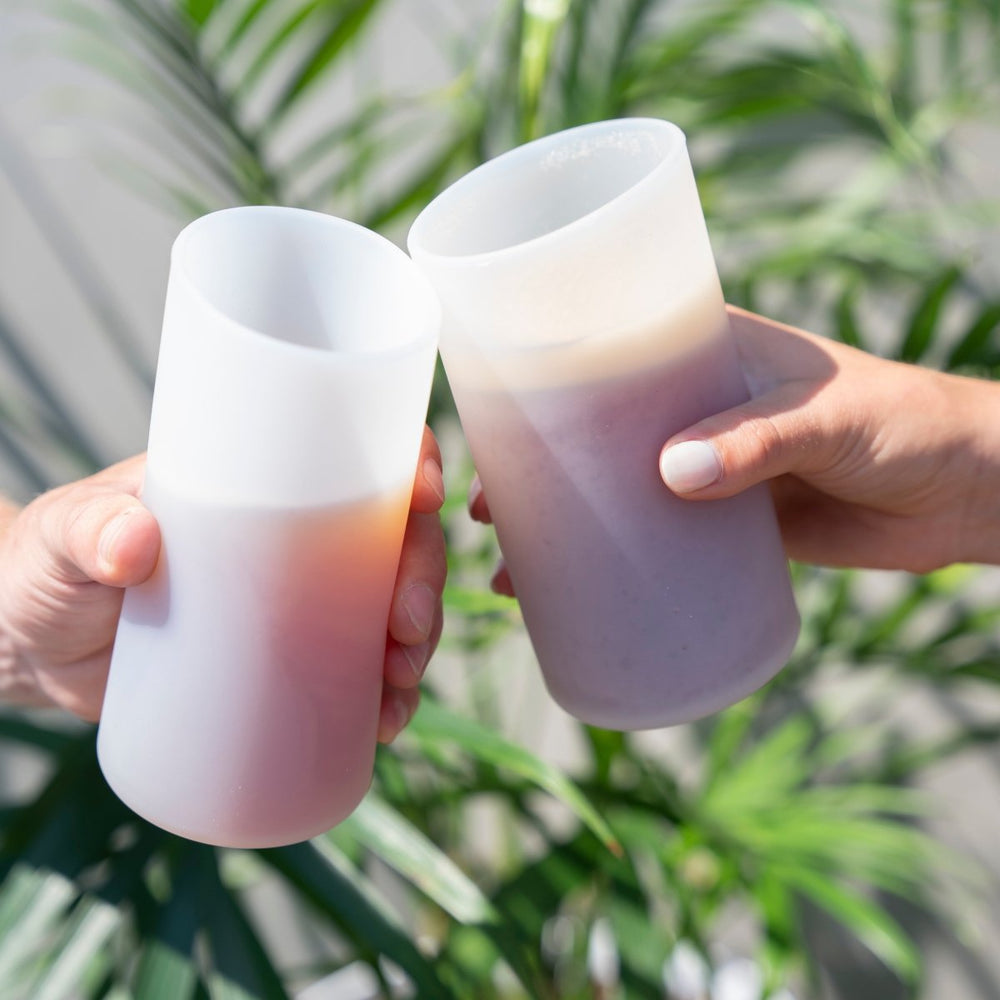 TRUE Flexi 19 oz Silicone Highball Tumblers in White, Set of 2 - lily & onyx