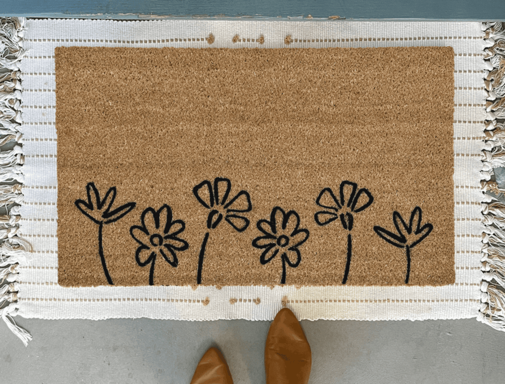 
                      
                        Nickel Designs Custom Doormats Floral Doormat, Black Flowers - lily & onyx
                      
                    