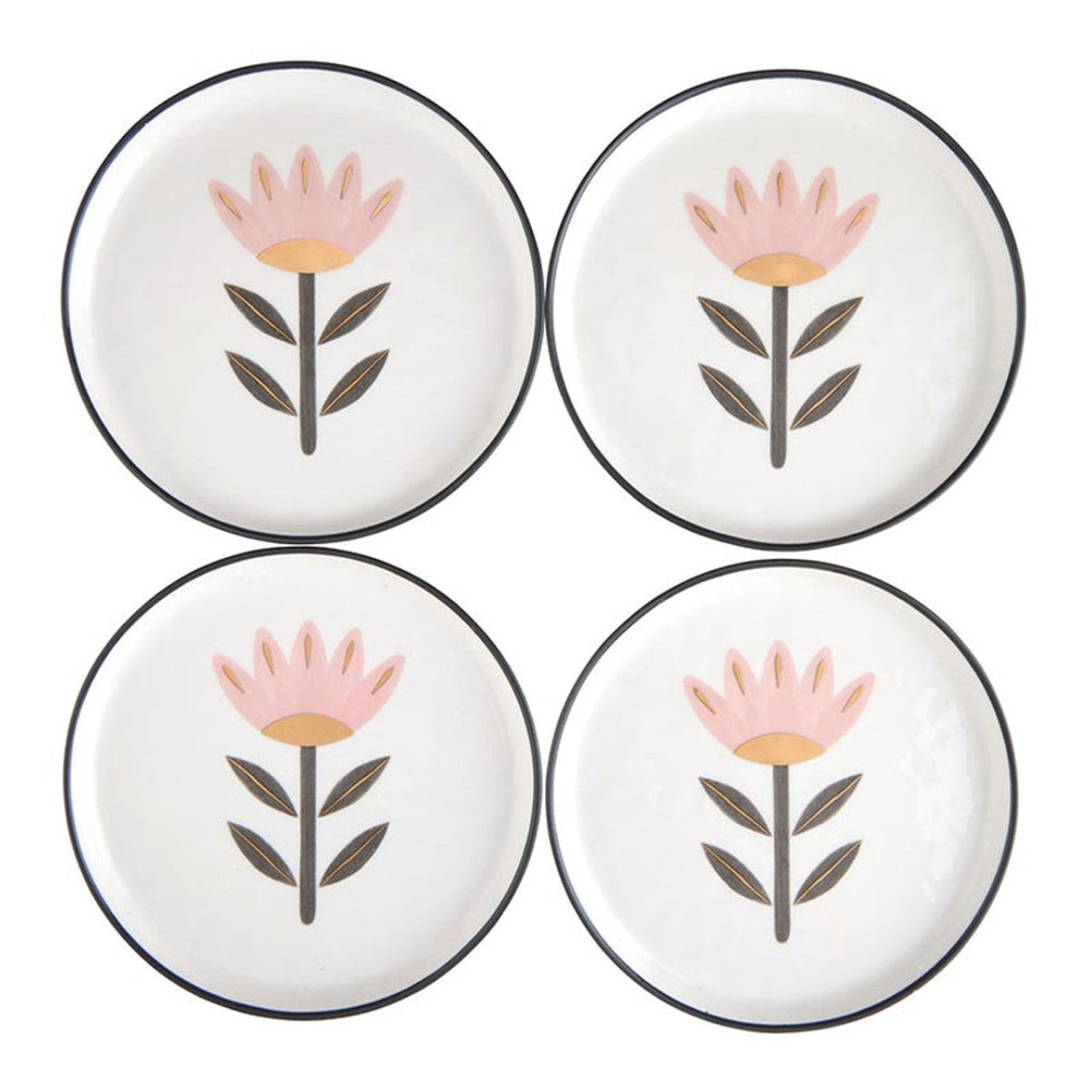 Santa Barbara Design Studio Flower Design Appetizer Plate, Set of 12 - lily & onyx