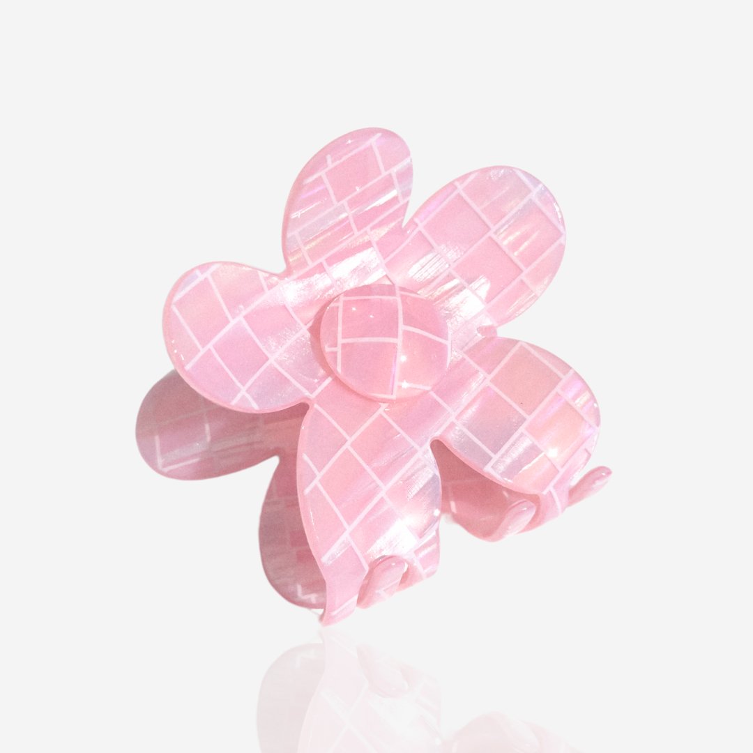 Denim & Daisy Flower Hair Claw Clip | Pink Tile - lily & onyx