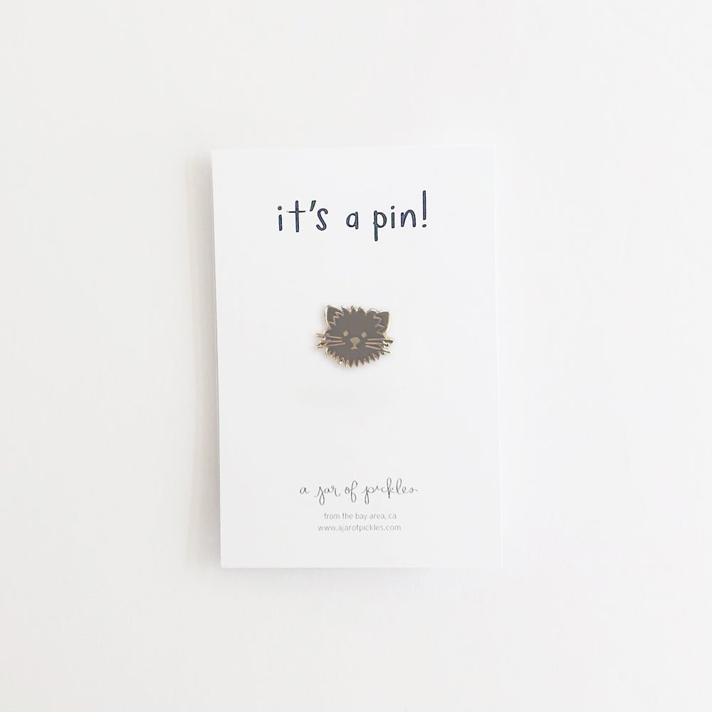 A Jar of Pickles Fluffy Cat Pin - lily & onyx