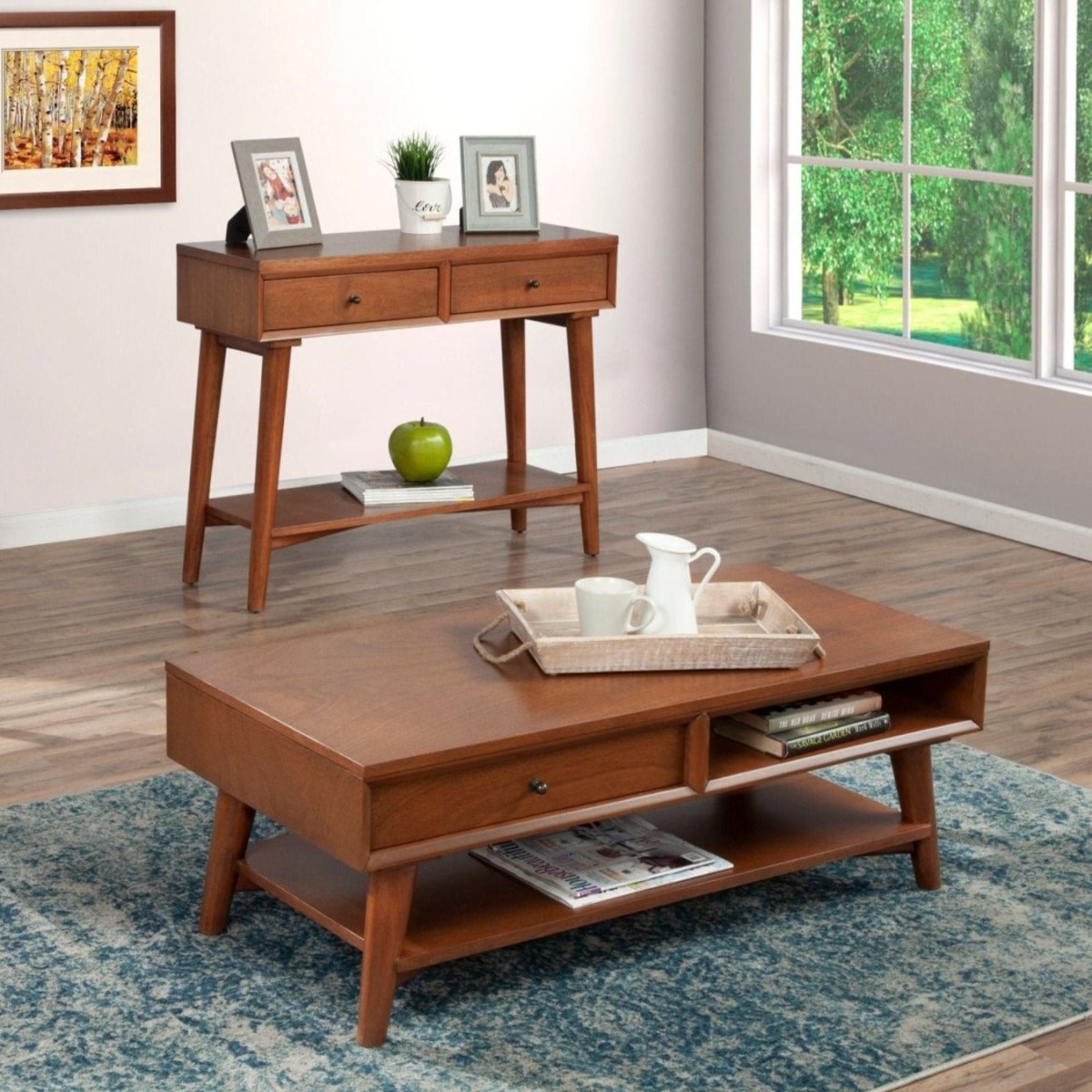 Alpine Furniture Flynn Coffee Table, Acorn - lily & onyx