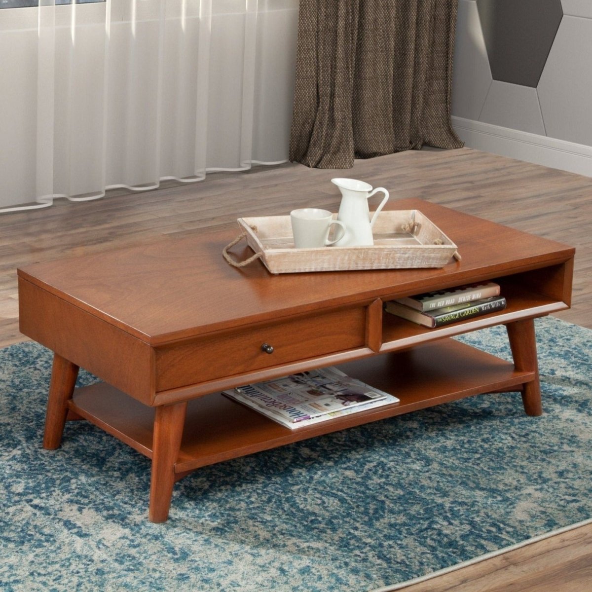 Alpine Furniture Flynn Coffee Table, Acorn