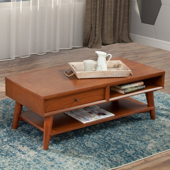 Alpine Furniture Flynn Coffee Table, Acorn - lily & onyx