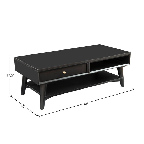 Alpine Furniture Flynn Coffee Table, Black - lily & onyx