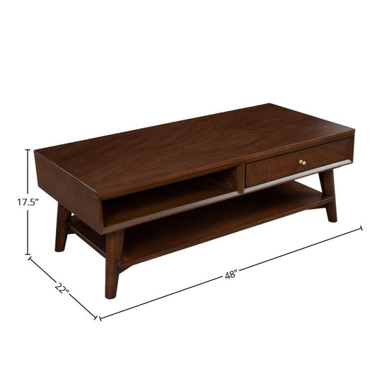 Alpine Furniture Flynn Coffee Table, Walnut - lily & onyx